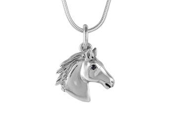 Horse Head with Stone Set Eye Necklace
