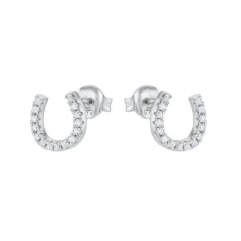 Horseshoe CZ Earrings