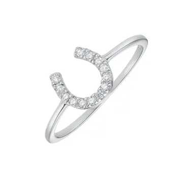 Horse Shoe Ring - Cubic Zirconia