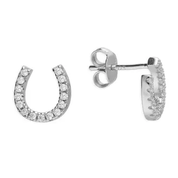 Horseshoe CZ Earrings