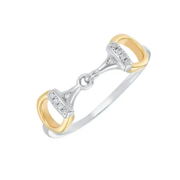 Snaffle Bit Ring - CZ detail