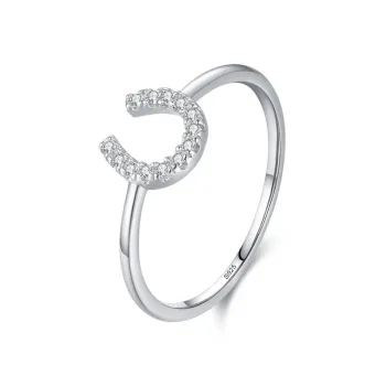 Horse Shoe Ring - Cubic Zirconia