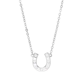 Horse Shoe Necklace CZ 