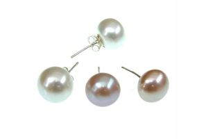 Freshwater Button Pearl Earrings