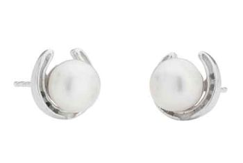 Horseshoe Pearl Earrings